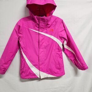 The North Face 2 in 1 Winter Jacket Girl Size 7/8-S Bright Pink/Neon Orange Hood